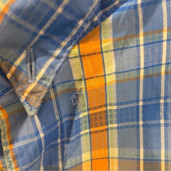 Columbia PFG Button Up Fishing Shirt Mens Large Plaid Vented Roll Tab Sleeves - Picture 4 of 12